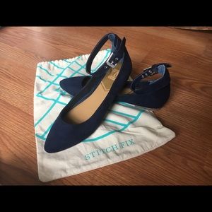 DV8 Cadence Faux Suede Ankle Strap Flats